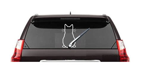 cat windshield wiper sticker